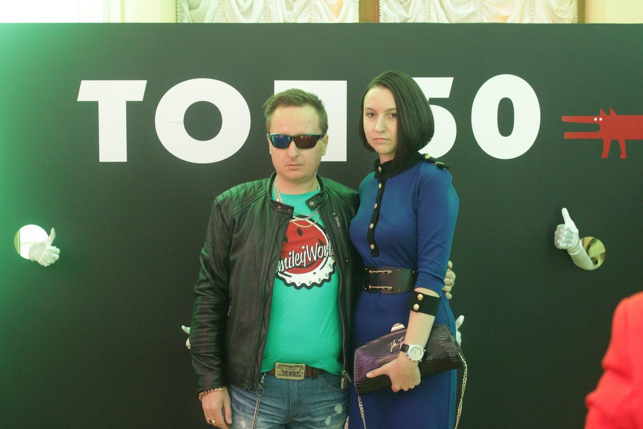 С женой Анечкой на церемонии вручении Премии Топ 50